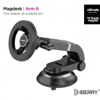 İberry Magdesk Arm 6 Magsafe Araç Telefon Tututcu Arm6