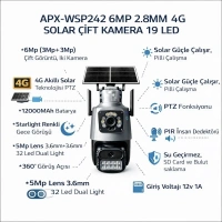 Onmi Apx-wsp242 4G Güneş Panelli 6mp Çift Kameralı Güvenlik Kamerası+60 Gb Turkcell Hat