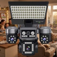 O-Kam 3+3+3+3 12MP Dört Kameralı Çift Panelli Solar Aydınlatmalı 4G Kamera Ok-334(Turkcell Sim Kartlı)