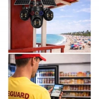 Esvision 3+3+3+3 12MP Dört Kameralı Çift Panelli Sim Kartlı 4G Kamera ES-7020