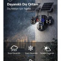 Esvision 3+3+3+3 12MP Dört Kameralı Çift Panelli Sim Kartlı 4G Kamera ES-7020(Turkcell Sim Kartlı)