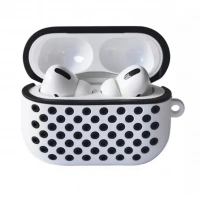 AİRPODS PRO 2 SİLİKON DELİKLİ GRİ-SİYAH KILIF