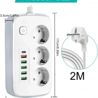 Akım Korumalı 2500w Çoklu Priz 3452