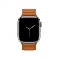 APPLE WATCH 42 - 49 MM UYUMLU MIKNATISLI DERİ KOYU TURUNCU KORDON