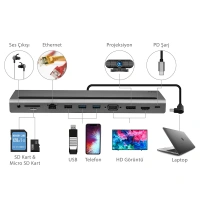 BİX BX12HB 12 İN 1 FULL NOTEBOOK TYPE-C ÇOKLAYICI