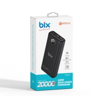 BİX PB201 22.5W SİYAH QUALCOMM 4.0 QUICK ŞARJ 20000 MAH POWERBANK
