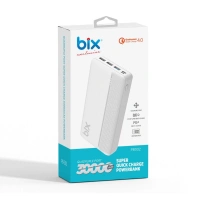 BİX PB302 22.5W BEYAZ QUALCOMM 4.0 QUICK ŞARJ 30000 MAH POWERBANK