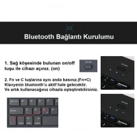 Bluetooth Klavye Touchpad Siyah