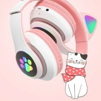 CAT STN-28 KABLOSUZ KAFA ÜSTÜ PEMBE KULAKLIK