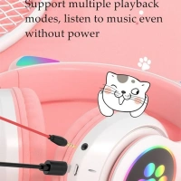 CAT STN-28 KABLOSUZ KAFA ÜSTÜ PEMBE KULAKLIK