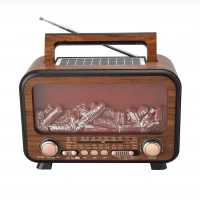 Fp-2393-s Güneş Panelli Şömine Radio Ses Bombası kestane