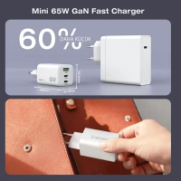 İBERRY 65W TYPE-C VE USB ÇIKIŞLI ADAPTÖR Hİ65