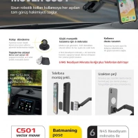 İBERRY C501 VECTOR MOVER VANTUZLU MIKNATISLI ARAÇ TUTUCU