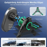 İBERRY MAGNESS MG360A MAGSAFE 15W PETEK İÇİN ARAÇ TUTUCU