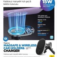 İBERRY MAGNESS MG360A MAGSAFE 15W PETEK İÇİN ARAÇ TUTUCU