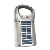 Kts-1437 Güneş Panelli Lamba Ve Radio Ses Bombası Gri