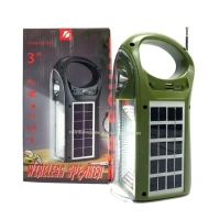 Kts-1437 Güneş Panelli Lamba Ve Radio Ses Bombası Yeşil