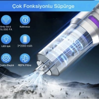 Şarjlı Araç Süpürgesi Ve Üfleme Çantalı Cs59 Plus Max