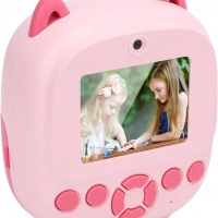 Termal Yazıcılı Çocuk Dijital Fotoğraf Makinesi S5-App Pembe