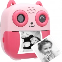 Termal Yazıcılı Çocuk Dijital Fotoğraf Makinesi S5-App Pembe