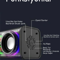 V8 BLUETOOTH HOPARLÖR SİYAH