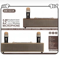 Xm-521k Sp-09 Ahşap 2 Mikrofonlu Bluetooth Ses Bombası