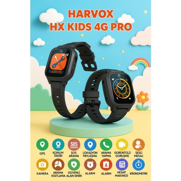 4G Pro Çocuk Saati Hx Kids Siyah