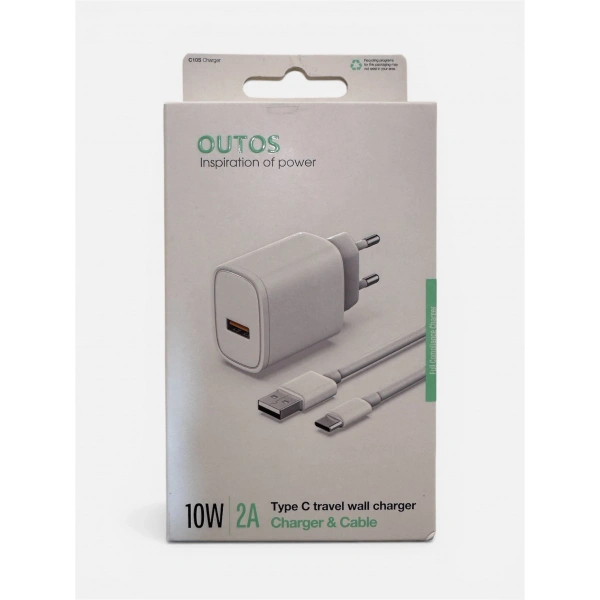 Outos 10W 2A Type-C Kablo Ve Adaptör Seti C10S