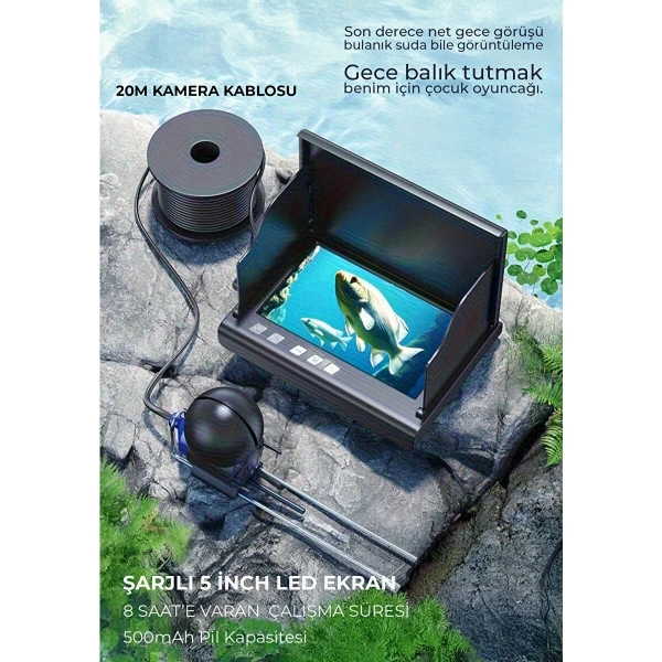 20 Metre Monitörlü Su Altı Kamerası İnt-Suk02