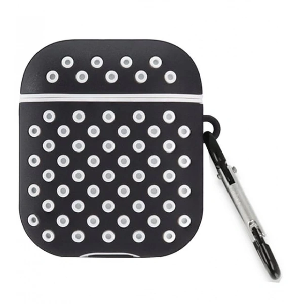 AİRPODS 1 SİLİKON DELİKLİ SİYAH-BEYAZ KILIF