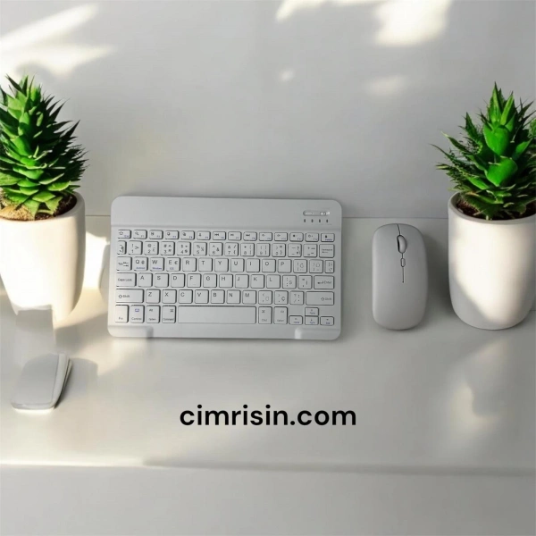 Bluetooth Klavye & Mouse Set Beyaz 10 inc