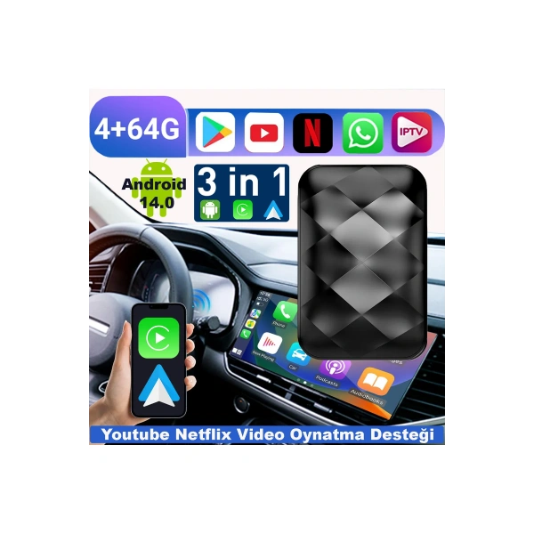 Carplay Dönüştürücü Smart Box 4/64