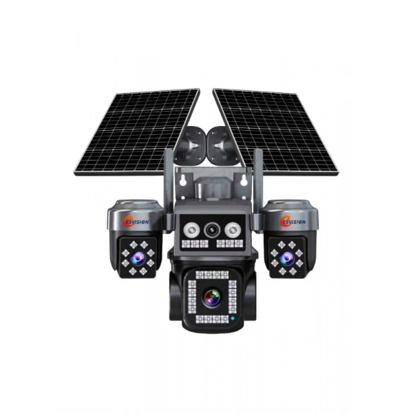 Esvision 3+3+3+3 12MP Dört Kameralı Çift Panelli Sim Kartlı 4G Kamera ES-5704