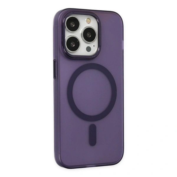 İPHONE 14 PRO MAX MAT SOFT MAGSAFE MOR KILIF