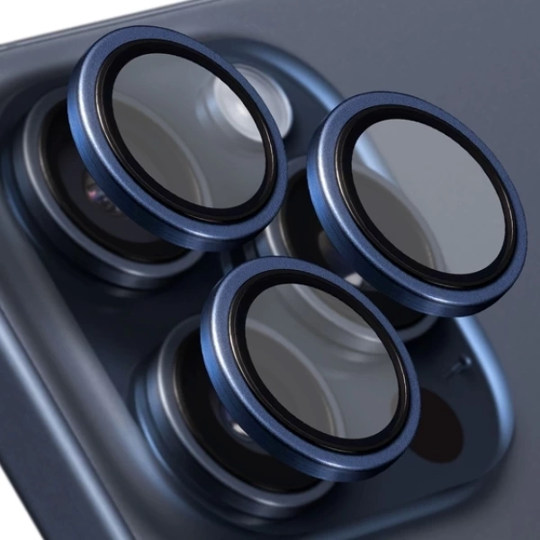 İPHONE 15 PRO / MAX TİTAN MAVİ KAMERA KORUYUCU