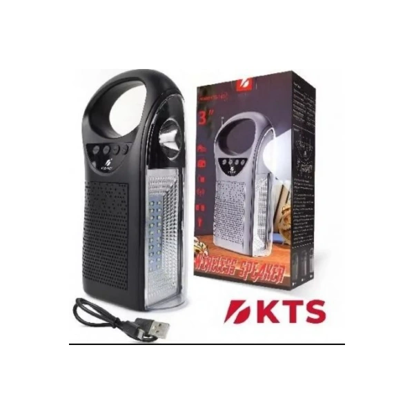 Kts-1437 Güneş Panelli Lamba Ve Radio Ses Bombası Siyah