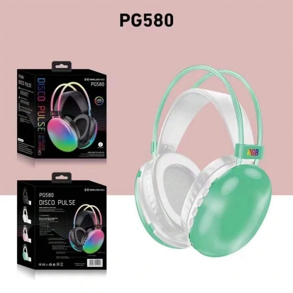 PG580 RGB KULAKÜSTÜ BLUETOOTH KULAKLIK YEŞİL
