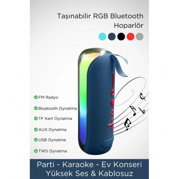 T&G Bluetooth Hoparlör TG-384 Mini Mavi