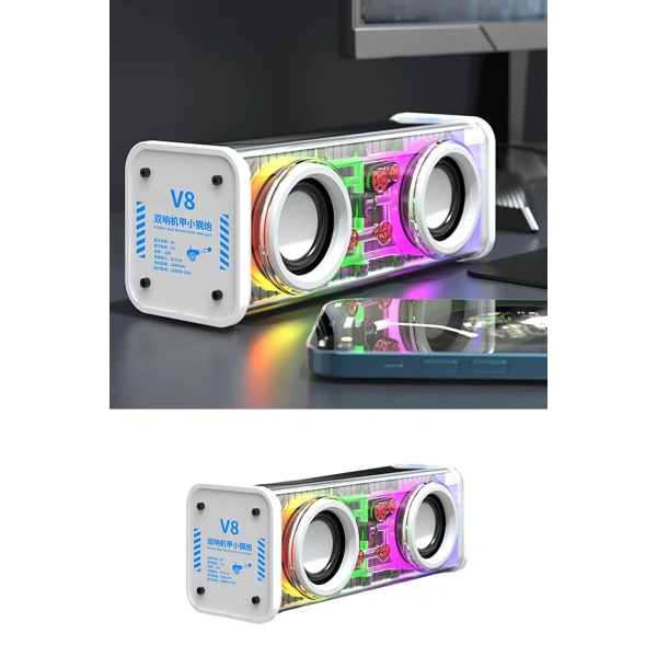 V8 BLUETOOTH HOPARLÖR BEYAZ