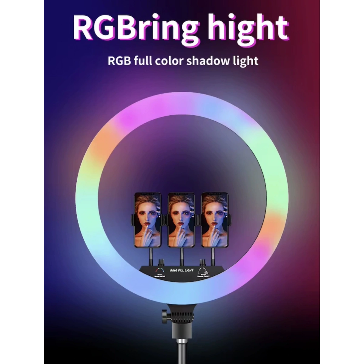 18 Rgb 45Cm 2 Metre Ayaklı Selfie Işığı Tripod
