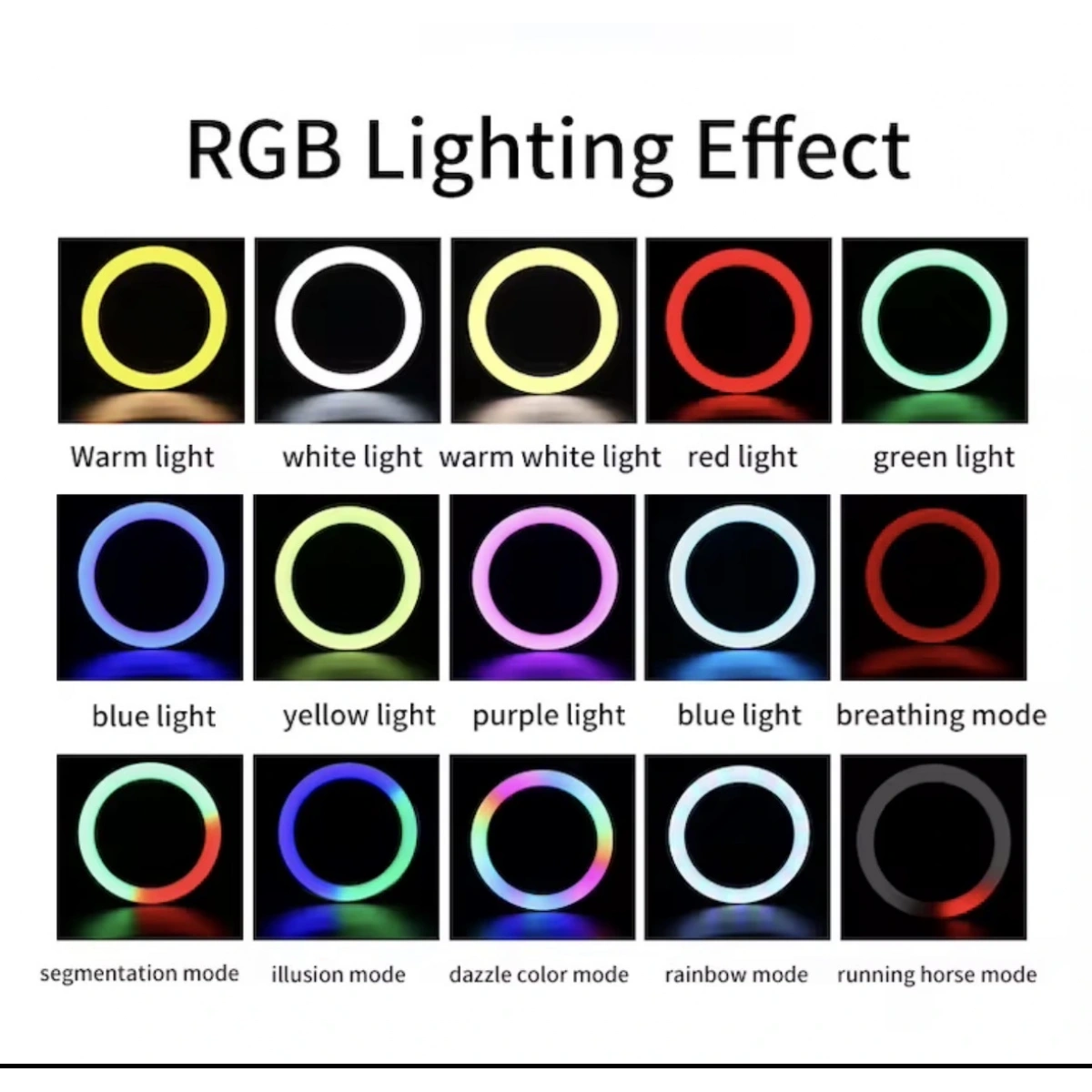 18 Rgb 45Cm 2 Metre Ayaklı Selfie Işığı Tripod