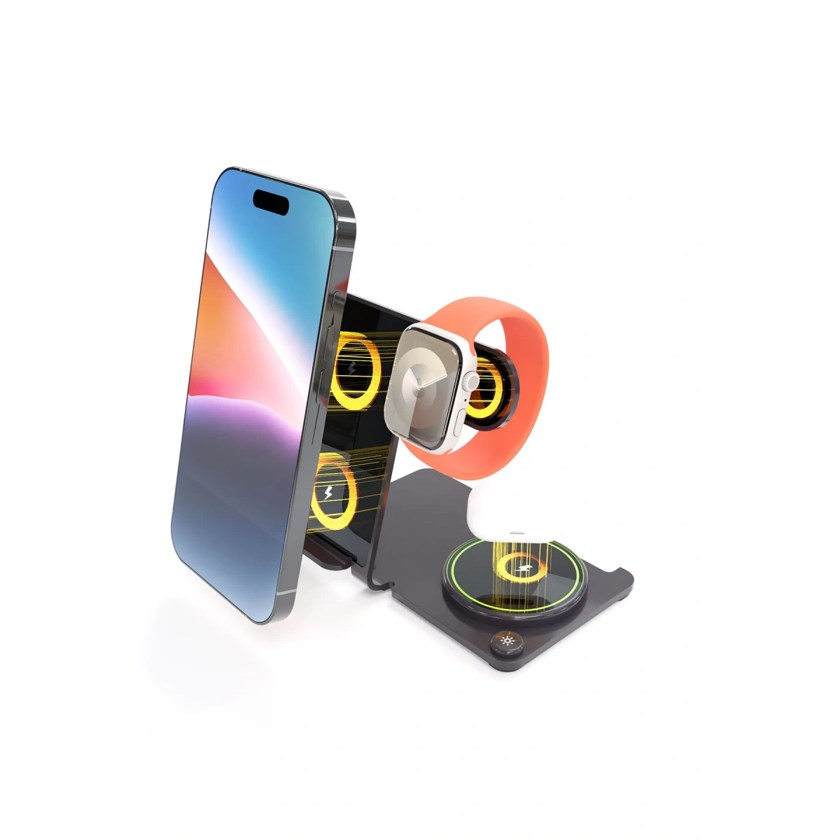 3 İn 1 Y91 Magsafe Kablosuz Stand Gümüş