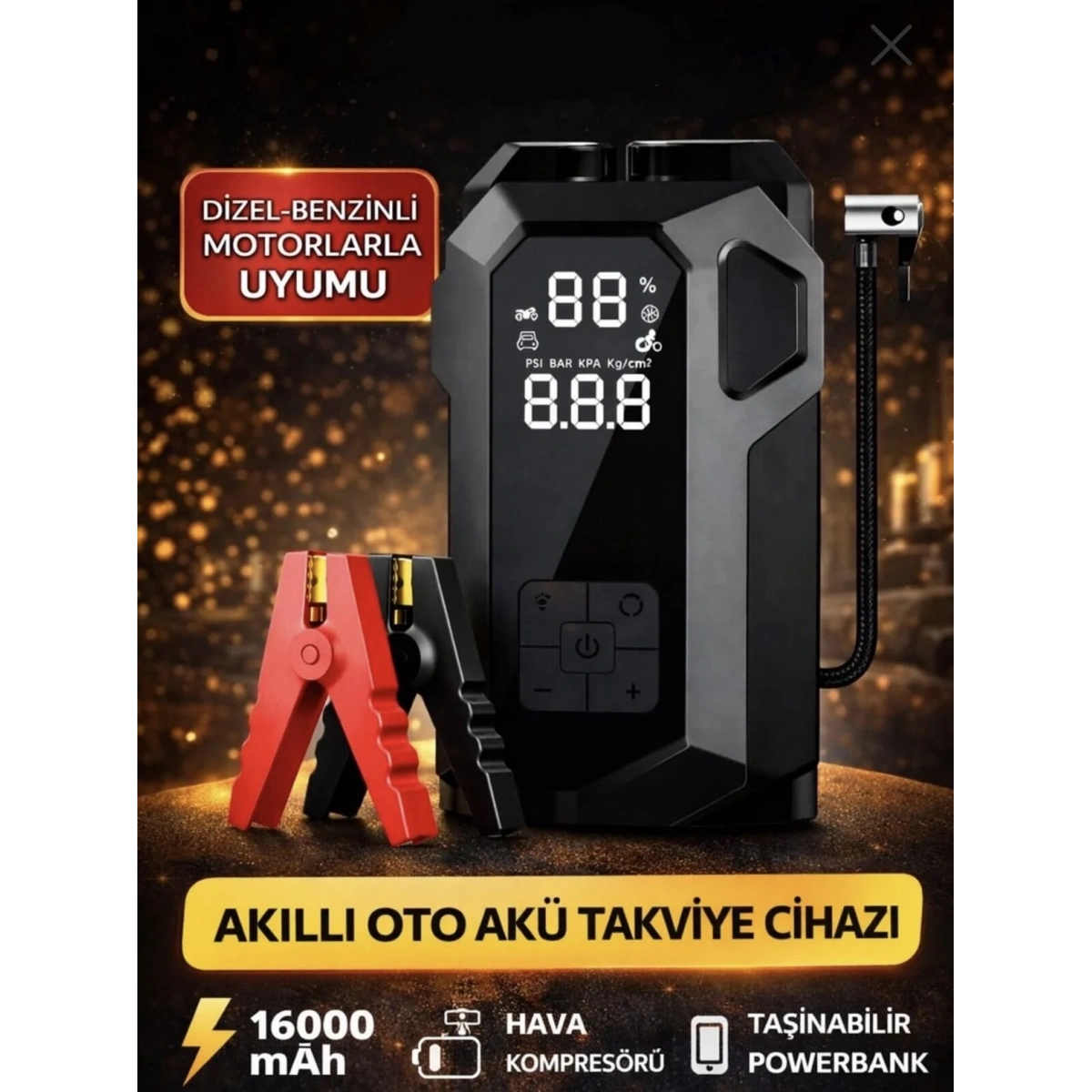 Şarjlı Akım Korumalı Araç Pompası Ve Akü Takviye Cs82 Plus Max