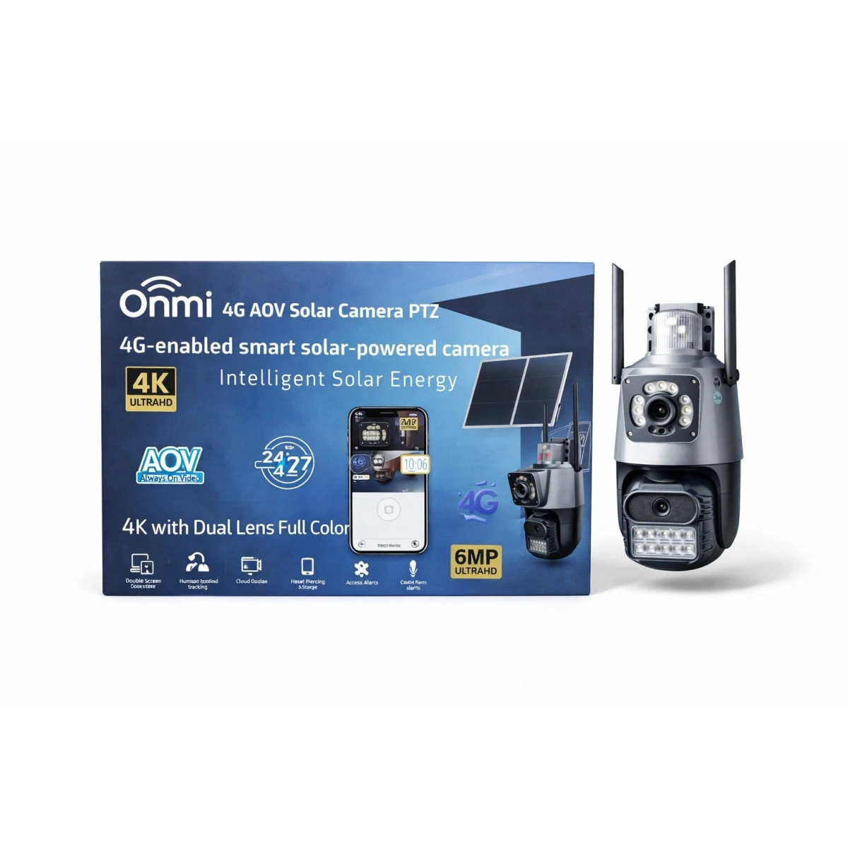Onmi Apx-wsp242 4G Güneş Panelli 6mp Çift Kameralı Güvenlik Kamerası