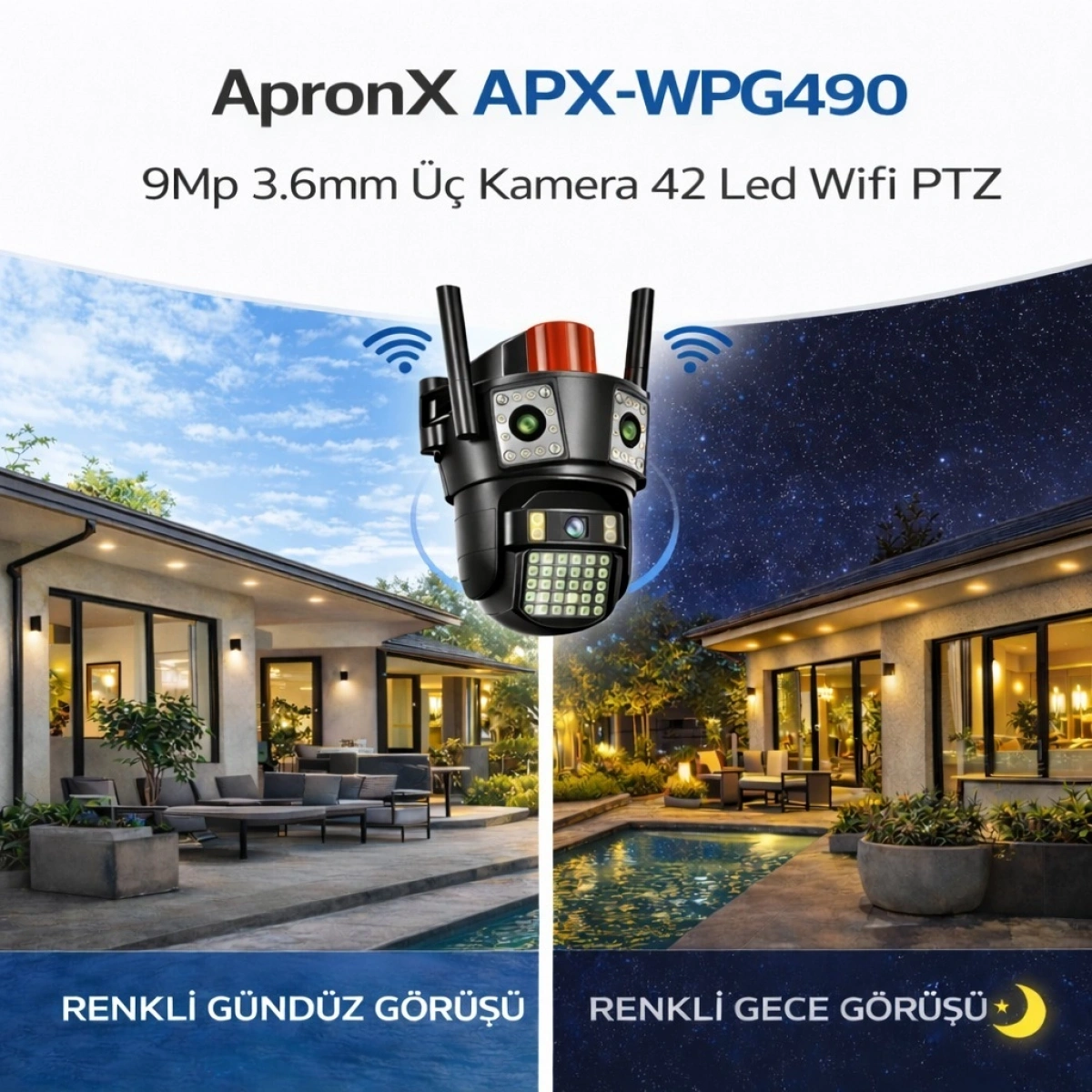 Onmi Apx-wsp242 4G Güneş Panelli 6mp Çift Kameralı Güvenlik Kamerası