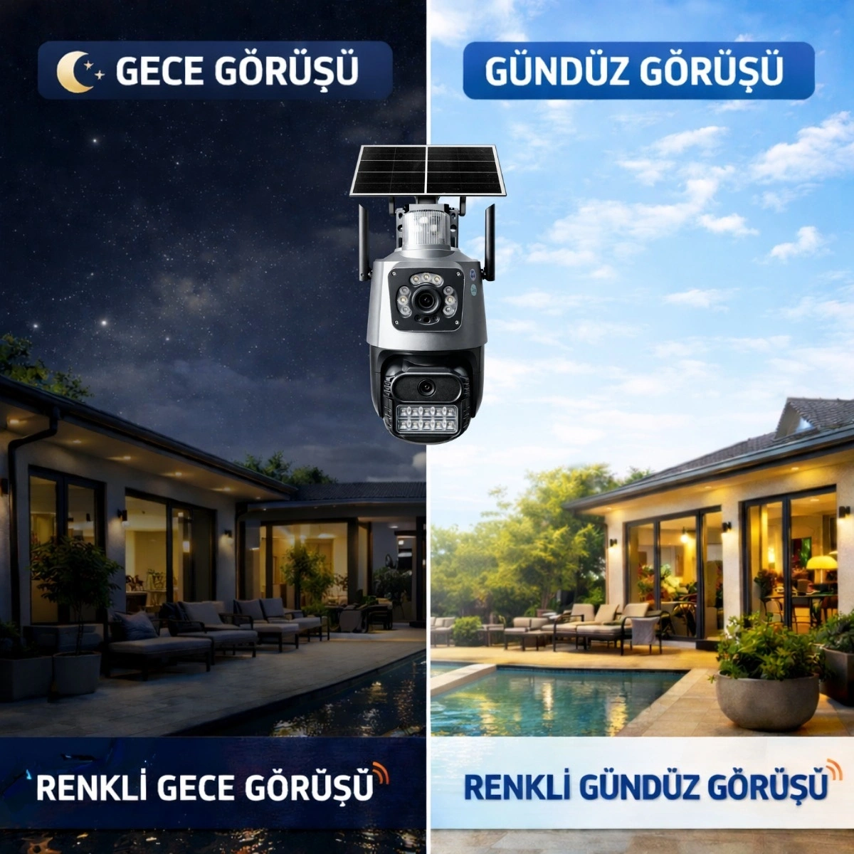 Onmi Apx-wsp242 4G Güneş Panelli 6mp Çift Kameralı Güvenlik Kamerası