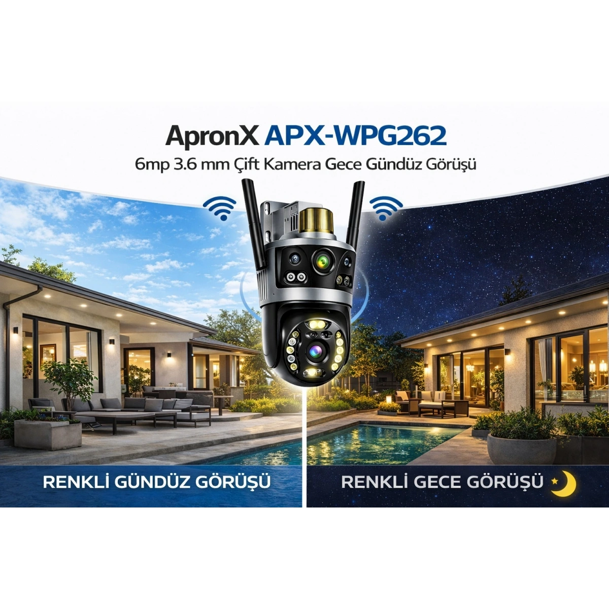 Apronx Apx-wpg262 6Mp Çift Kameralı Wifi Kamera