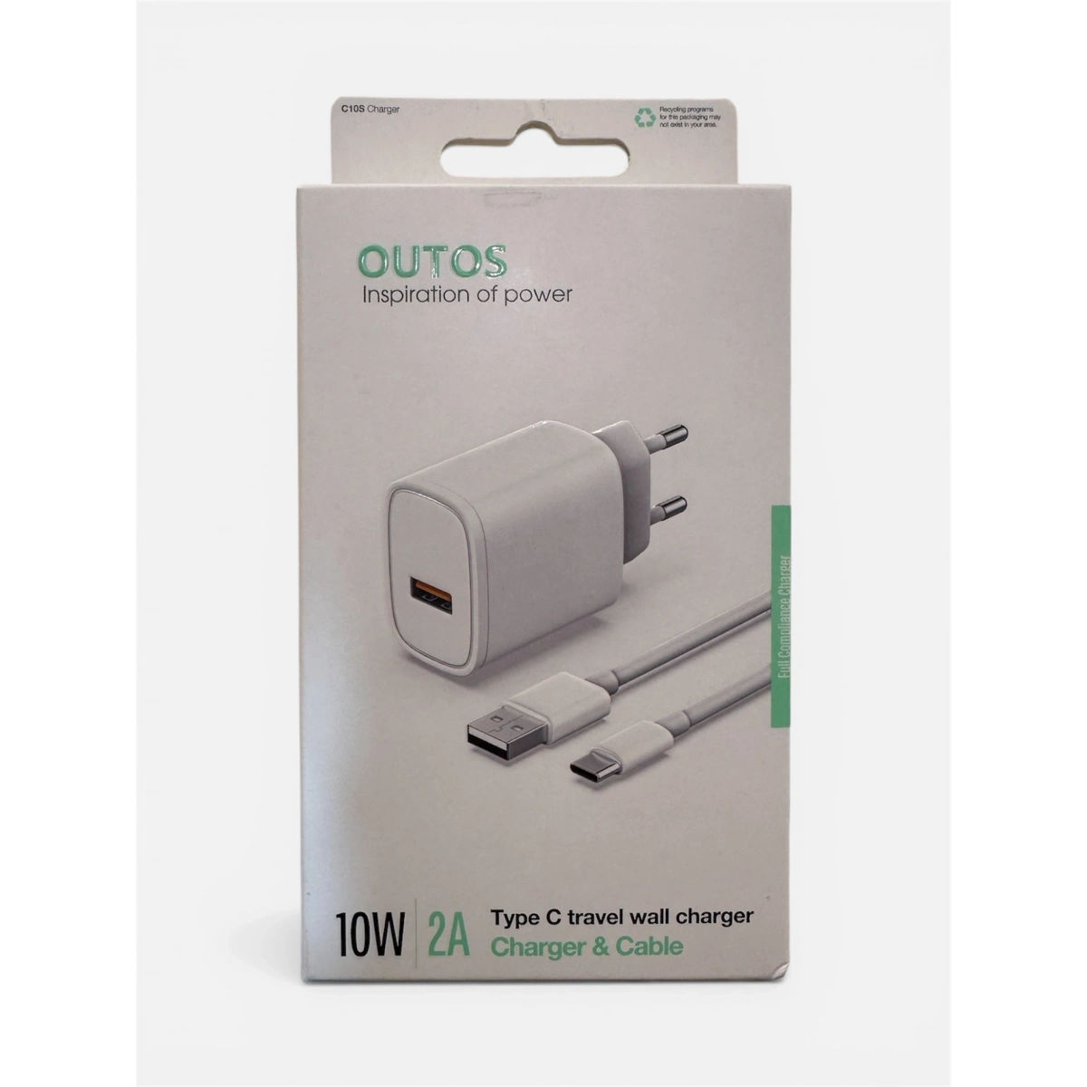 Outos 10W 2A Type-C Kablo Ve Adaptör Seti C10S