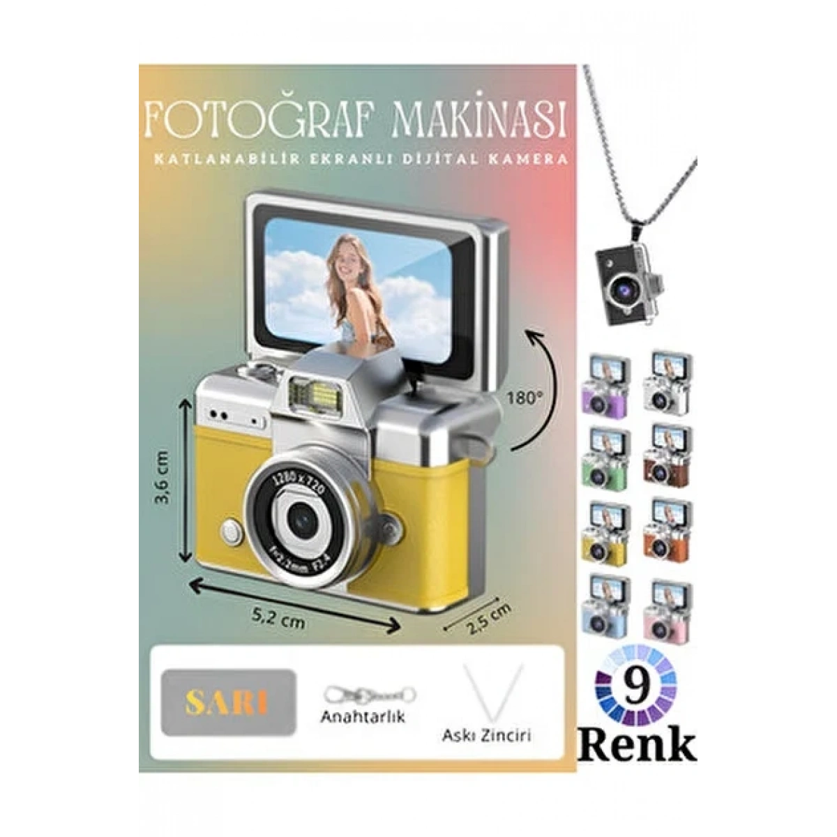 iDragon Lk-027 Mini Fotoğraf Makinesi Sarı