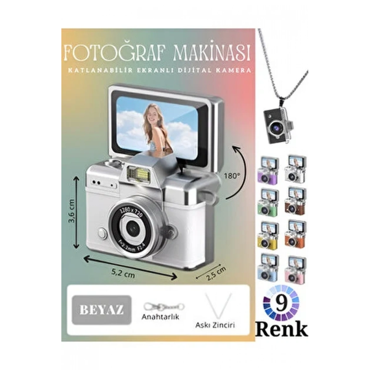 iDragon Lk-027 Mini Fotoğraf Makinesi Beyaz